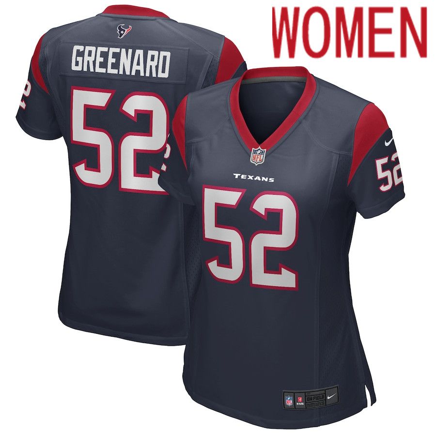 Women Houston Texans #52 Jonathan Greenard Nike Navy Game NFL Jersey->women nfl jersey->Women Jersey